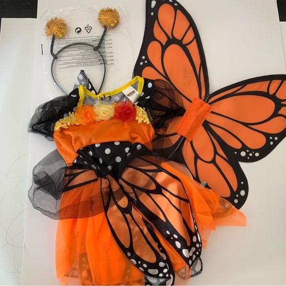 Spooktacular Creations Girl's Orange Butterfly Halloween Costume 12-24 month - Picture 2 of 4